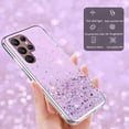 thumbnail image 4 of Compatible with Samsung Galaxy S23 Ultra Case Cute Glitter Clear Sparkly Cases Shockproof Galaxy S23 Ultra Case for Women Girls Silicone Samsung S23 Ultra Phone Case Slim Protective Cover (Purple), 4 of 14