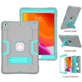 thumbnail image 2 of Dteck Case for iPad 9th Gen/8th Gen/7th Gen, iPad 10.2 Shockproof Kids Case 2021/2020/2019, Heavy Duty Hybrid Rugged 3 Layer Full Body Protection Case with Built-in Kickstand,Gray/Mint, 2 of 6