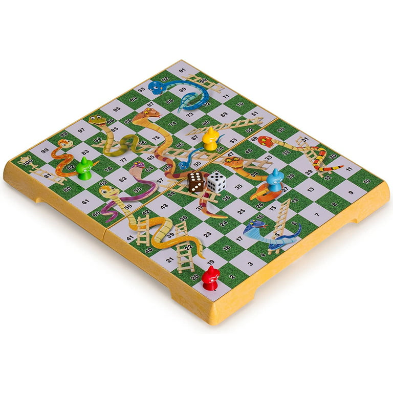  Magnetic Snakes and Ladders Board Game Set - 9.6 Inches : Toys  & Games