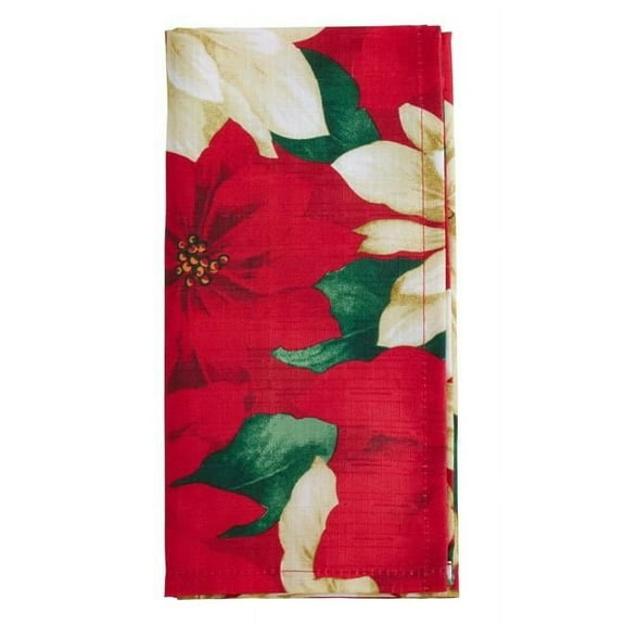 Saro Lifestyle 6212.M20S 20 x 0.25x 20 in. Poinsettia Design Table Napkins, Multi Color - Set of 12
