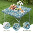 thumbnail image 4 of Blue Pioneer Flower Square Fitted Tablecloth with Elastic Edge,Square Table Cover,Washable Elastic Table Cover for Home Kitchen Party Decor 36"x36", 4 of 6