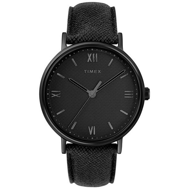 Timex - Timex Men's Southview 41mm Black Leather Strap Watch - Walmart ...