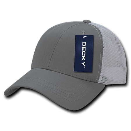 Womens Bill - DECKY Low Crown Mesh Pre Curved Bill Baseball Caps Hats Cap Hat For Men Women Grey/White
