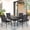 Four Black chairs+Table, variant on SUNCROWN 7-Piece Outdoor Patio Dining Set with Metal Steel Square Table with 1.57" Umbrella Hole, Textilene Chairs for 6-Person,(Black)
