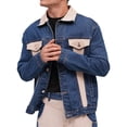 thumbnail image 1 of Chamarra vaquera de mezclilla MCHK 8042. Bicolor. Color azul y beige. Para hombre, 1 of 5