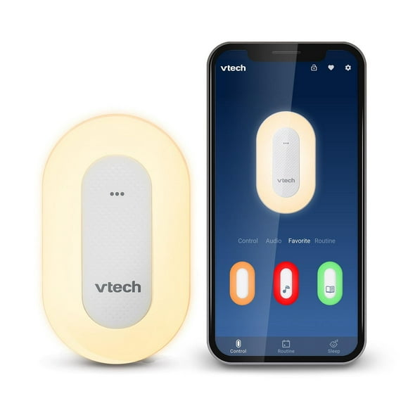 VTech BC8113 V-Hush Plug Sleep Training Soother Bluetooth Speaker includes a Professional Sleep Training Program, Colorful One-Touch Night Light that includes preloaded stories, classical music, lulla