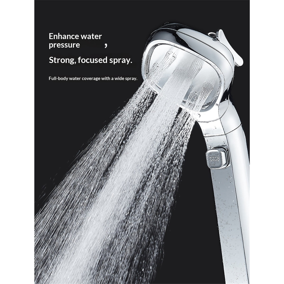 RV Shower Head with Hose and On Off Switch, High Pressure Camper/RV Shower Head Replacement, 3 Setting, 78.7 inch Hose, Water-Saving, black