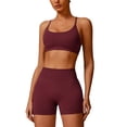 thumbnail image 3 of IDOPIP Womens Seamless Workout Sets Backless Sports Bra Top Scrunch Butt High Waist Gym Shorts 2 Piece Yoga Outfits, 3 of 6