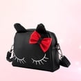 thumbnail image 2 of EeaseMX Mochila con diseño de gato de dibujos animados, bolso bandolera de moda para niñas pequeñas (negro), 2 of 7