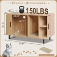 thumbnail image 2 of Multi-Functional Hidden Cat Litter Box Enclosure Furniture, Akaber Cat Washroom with Cat Scratch Pad, Tambour Sliding Door, Indoor Cat House for Living Room, Natural, 2 of 9