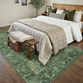 thumbnail image 3 of BERTHMEER 9'x12' Area Rugs for Living Room Bedroom Dining Room Office Farmhouse Vintage Large Washable Traditional Non-slip Blackish Green Rugs Carpets, 3 of 6