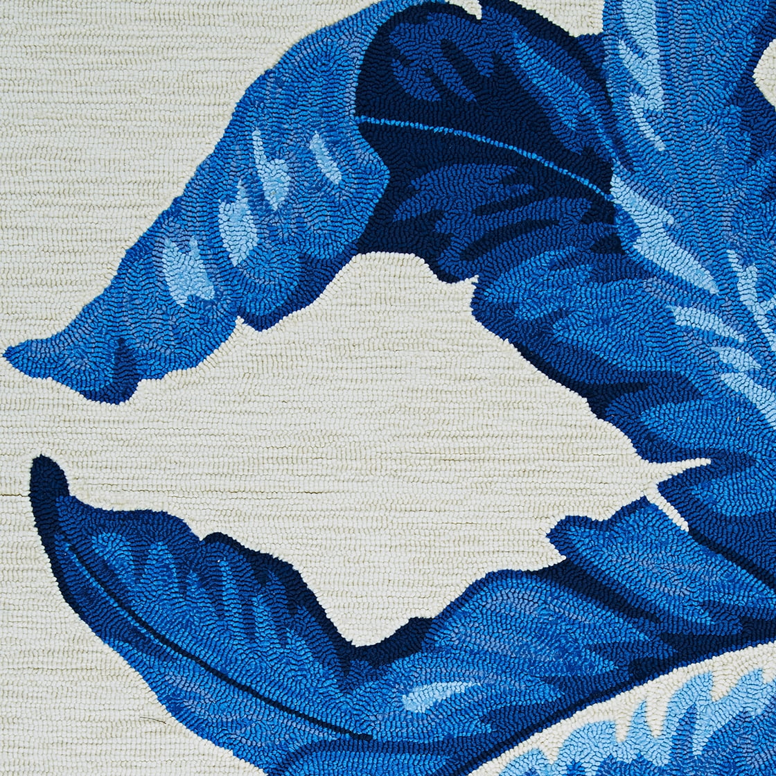 Couristan 3' x 5' Blue Floral Outdoor Rug