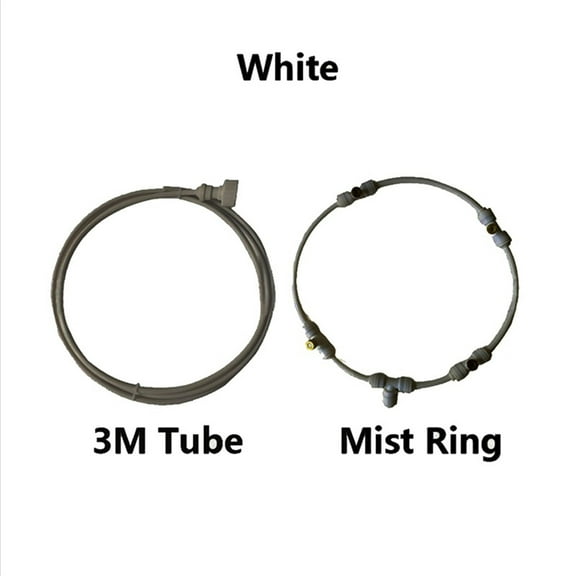 Outdoor Misting Fan Kit for Patios with 4 Brass Nozzles and 10 ft Hose for 16 in Fans