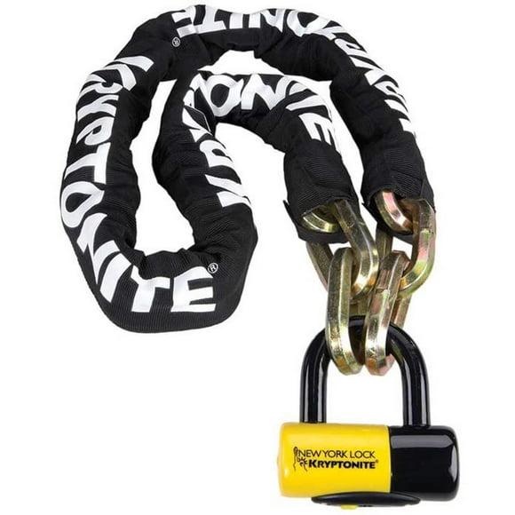 Kryptonite New York FAHGETTABOUDIT 1415 14mm Chain & New York Lock 15mm Disc Lock , Black