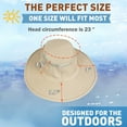 thumbnail image 6 of Tirrinia Fishing Hiking Hat for Women Safari Sun Hat Wide Brim Camping Hiking Fishing Hunting Boating Safari Cap with Adjustable Drawstring Boonie UPF 50+ Tan, 6 of 7