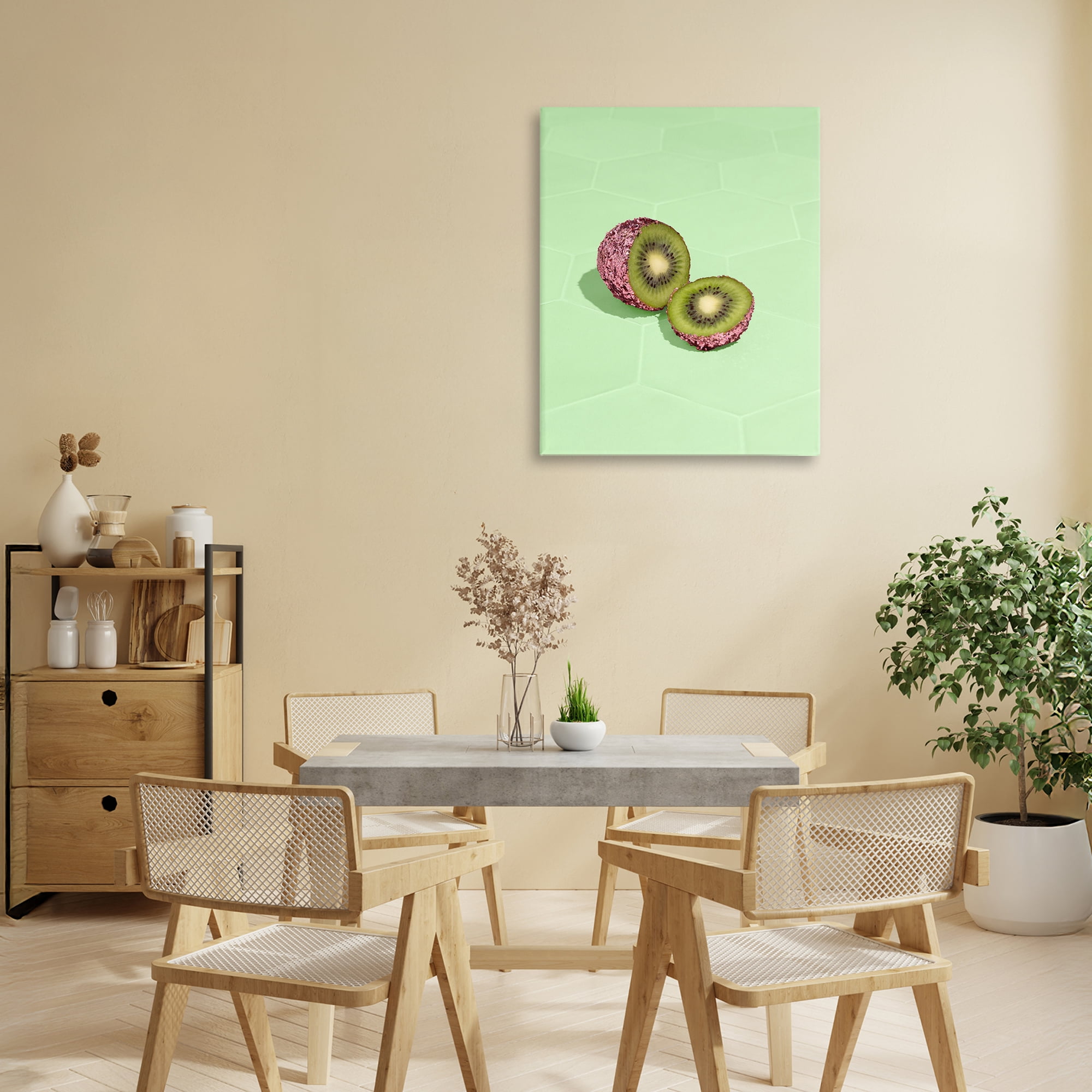 Stupell Industries Green Glimmer Kiwi Canvas Wall Art, design by LISH Creative