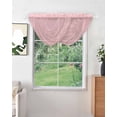 thumbnail image 2 of Pink Sheer Waterfall Valance Curtains for Window, Farmhouse Pink Decor Rod Pocket Sheer Topper Swag Curtains for Living Room, Kitchen 38.5"W x 47.2"L, 1 Panel, 2 of 7