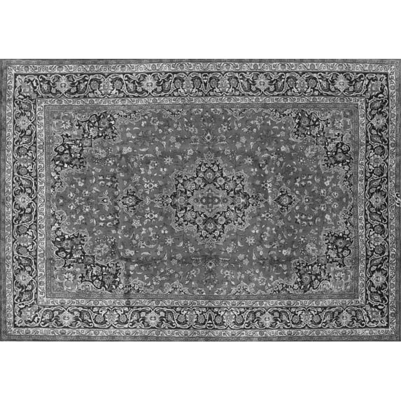 Ahgly Company Indoor Rectangle Medallion Gray Traditional Area Rugs, 2' x 4'