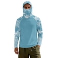thumbnail image 2 of SEANATIVE Sun Protection Fishing Shirts for Men Long Sleeve Hooded Rash Guard Men's Outdoor Fishing Apparel for Swimming Surfing Kayaking Hiking, 3XL, Camouflage Light Blue, 2 of 7