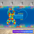 thumbnail image 3 of Tela de fondo para fotografía de 180 x 115 cm, pancarta del Día Mundial del Autismo, tela decorativa para rompecabezas, 3 of 8