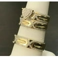 thumbnail image 4 of Silverstar Gems 2Ct Cubic Zirconia His Her Wedding Heart Trio Ring Set 14k Yellow Gold Finish Silver, 4 of 5