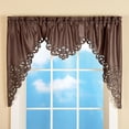 thumbnail image 2 of Collections Etc Elegant Scroll Window Valance Chocolate 58" X 36", Chocolate, 58" X 36", 2 of 4