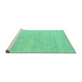 thumbnail image 2 of Ahgly Company Machine Washable Indoor Square Solid Turquoise Blue Modern Area Rugs, 4' Square, 2 of 4