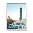 thumbnail image 4 of Stupell Industries Visit North Carolina Beach Lighthouse Seaside Sand Graphic Art White Framed Art Print Wall Art, Design by David Owens Illustration, 4 of 5
