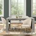 thumbnail image 1 of Leejay 5 Pieces Dining Table Set,59 inch Cemented Kitchen Table & 4 Pack Beige Linen Dining Chairs, 1 of 5