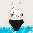 thumbnail image 5 of BRGZLK Girls Bikini Swimsuits 2 Piece Set Summer Fashion Cute Double Ruffle Flounce Floral Print Comfy Beach Vacation Hawaiian Swimwear Set Black 11-12 Years, 5 of 5