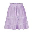thumbnail image 5 of OSFVNOXV Mini Skirts for Juniors 2025 Boho Summer A-Line Pleated Skirt Casual Elastic High Waist Tiered Ruffle Flowy Cute Mini Skort, 5 of 7
