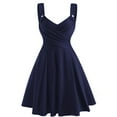 thumbnail image 1 of QIPOPIQ Robes Femmes Longue Robe Fluide à Volants Manches Courtes Tendance Couleur Unie Robe d'Été Sans Manches Col en V Robe Sexy Offres 2023, 1 of 2