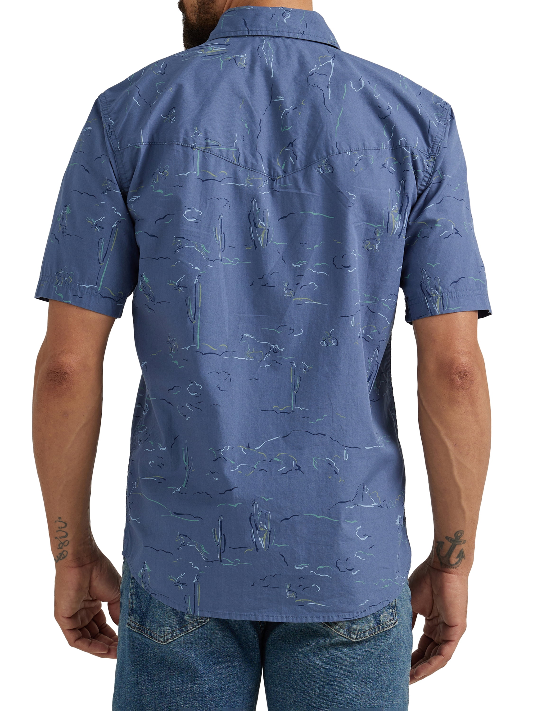 Wrangler® Men's Premium Short Sleeve Patterned Shirt, Sizes S-2XL