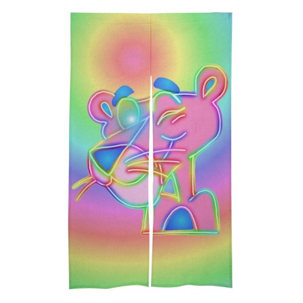 Cortina para puerta con diseño de pantera rosa, 34 x 57 pulgadas, cortina opaca para puerta, cortina divisoria para privacidad de habitación para decoración del hogar, dormitorio, cocina, 2 paneles