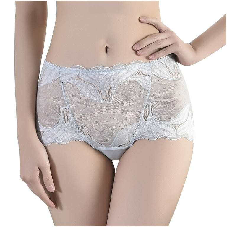 HUPOM Bladder Control Underwear For Women Underwear Briefs Leisure Tie  Elastic Waist Gray 2XL