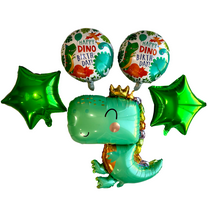 Teal Jumbo Sized Baby Dinosaur Foil Balloons Kids Birthday Party Decorations 5PC Set | Party Supplies Parties Celebrations | Gifts for Kids