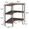 thumbnail image 3 of VECELO L-Shaped 3 Tiers Corner Shelf, Brown, 3 of 11
