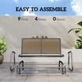 thumbnail image 4 of Outsunny 2-Person Outdoor Glider Bench, Patio Double Swing Rocking Chair Loveseat w/Powder Coated Steel Frame for Backyard Garden, Light Mixed Brown, 4 of 9