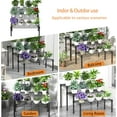 thumbnail image 5 of 3 Tier Ladder Potted Multiple Plants for Indoor and Outdoor Plant Stands, Adjustable Shelves and Multifunctional Plant Racks suitable for living room balconies and gardens,(Black), 5 of 15