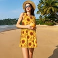 thumbnail image 3 of KLL Vintage Leopard Print Sunflower Pattern Womens Summer Dresses 2025,Loose Round Neck Sleeveless Sundresses Tank Dresses with Pockets, 3 of 7