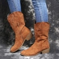thumbnail image 2 of Women's Wide Width & Calf Boots:  Side Zipper Chunky Low Heel for Winter Shoes, 2 of 6