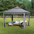 thumbnail image 2 of Costway 11 ft × 11 ft Pop up Gazebo with Mesh Netting Sidewalls, Vented Top, Drainage Holes Gray, 2 of 11