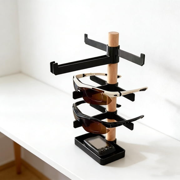 Abbraccia Sunglasses Organizer, Glasses Holder, Display Case, Counter Stand, Eyeglass Frame Stand, Collector's Item, Jewelry Stand, Presentation Shelf Black