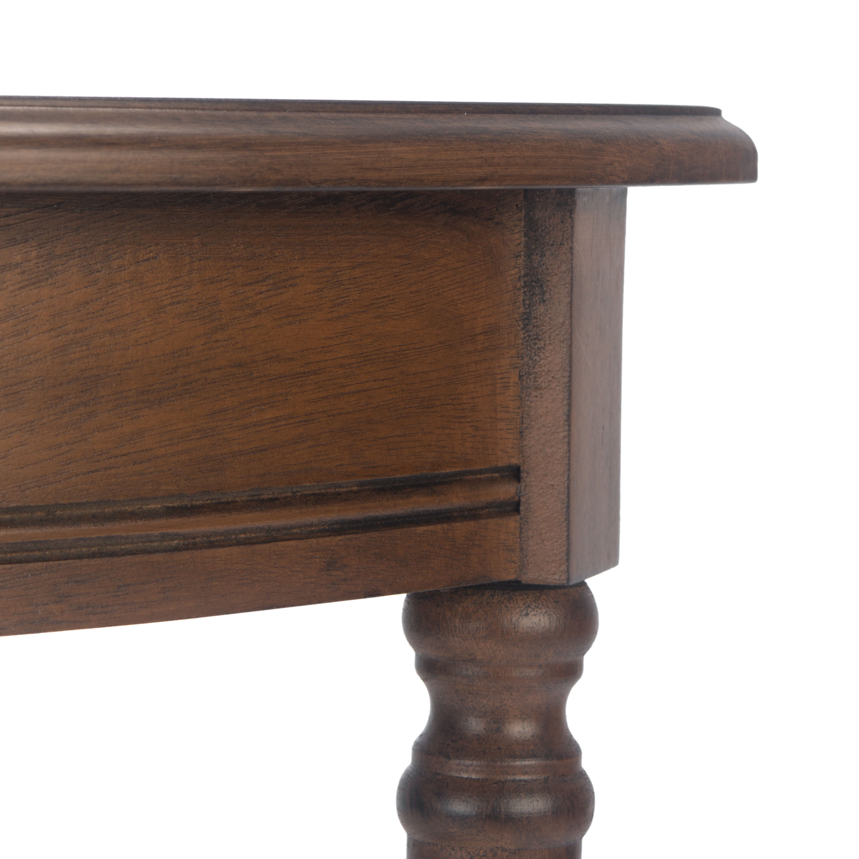 SAFAVIEH Tin.sley French Half Round Console Table, Brown (28 in. W x 11.8 in. D x 28 in. H)