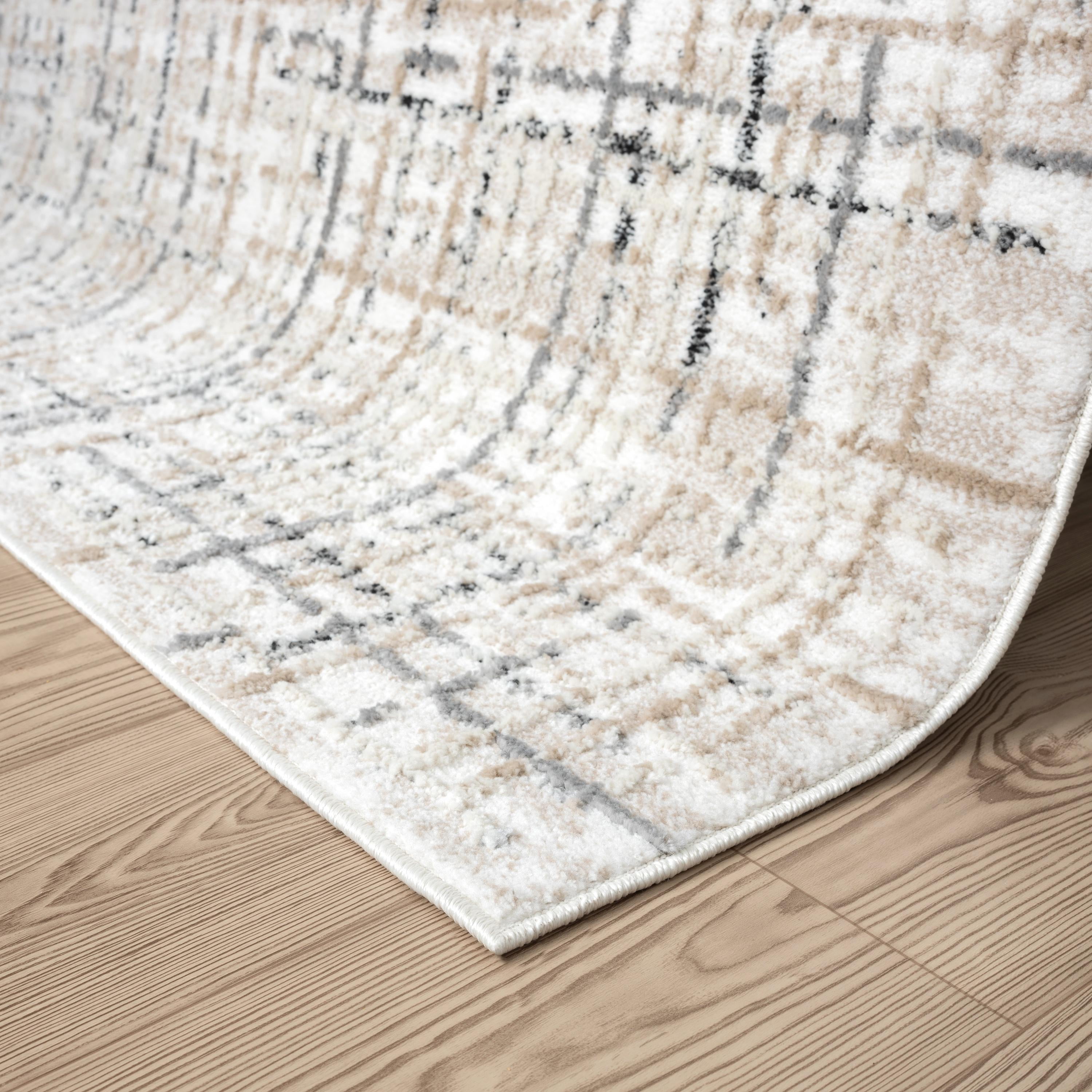 Abani Viva Collection Area Rug Mid Century Modern Bedroom Living Room Decor Floor Rug 8 x 10 Gray