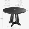 thumbnail image 2 of Rustic Dining Table for 4 to 6 People, 47 Inch Round Dining Table, Wooden Kitchen Table with Sturty Legs, Dining Room Table for Dining Room, Kitchen(Table Only), 2 of 6
