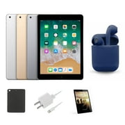 Restored Apple iPad 5 9.7-inch 32GB Wi-Fi Only Bundle: Pre-Installed Tempered Glass, Case, Rapid Charger, Bluetooth/Wireless Airbuds By Certified 2 Day Express (Refurbished)