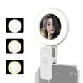 thumbnail image 2 of For Clip-on Selfie Ring Light For Phone With Selfie Mirror 3 Light Modes 3 Levels Brightness 180 Rotatable Built-in Battery Portable Selfie Fill Light Replacement For, 2 of 7