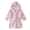thumbnail image 6 of Tfken Girls Pajamas Robe Bowknot Graphic Sleepwear Long Sleeve Hooded Bathrobe With Pockets Loungewear Homewear Casual Winter Nightwear Toddler Classic Clothes Size 9-10 Years, 6 of 9