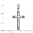 thumbnail image 2 of 925 Sterling Silver Antiqued, Polished and Brushed Latin Cross Shaped Pendant, 2 of 5